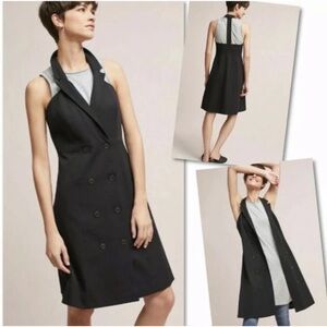 Maeve Anthropologie Loretta Dress Double Breasted Tank Gray Black Size 4